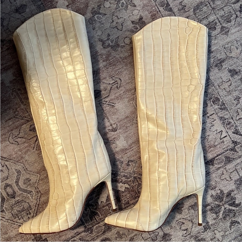 Maryana Crocodile Embossed Leather Boot - Picture 4 of 4